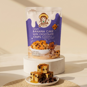 Jida Crispy Banana Cake with Chocolate Chips เค้กกล้วยหอมและช็อคชิพอบกรอบ ขนาด 30 กรัม