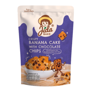 Jida Crispy Banana Cake with Chocolate Chips เค้กกล้วยหอมและช็อคชิพอบกรอบ ขนาด 30 กรัม